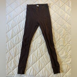 The Simple Folk Womens Organic Ribbed Brown Cotton Leggings